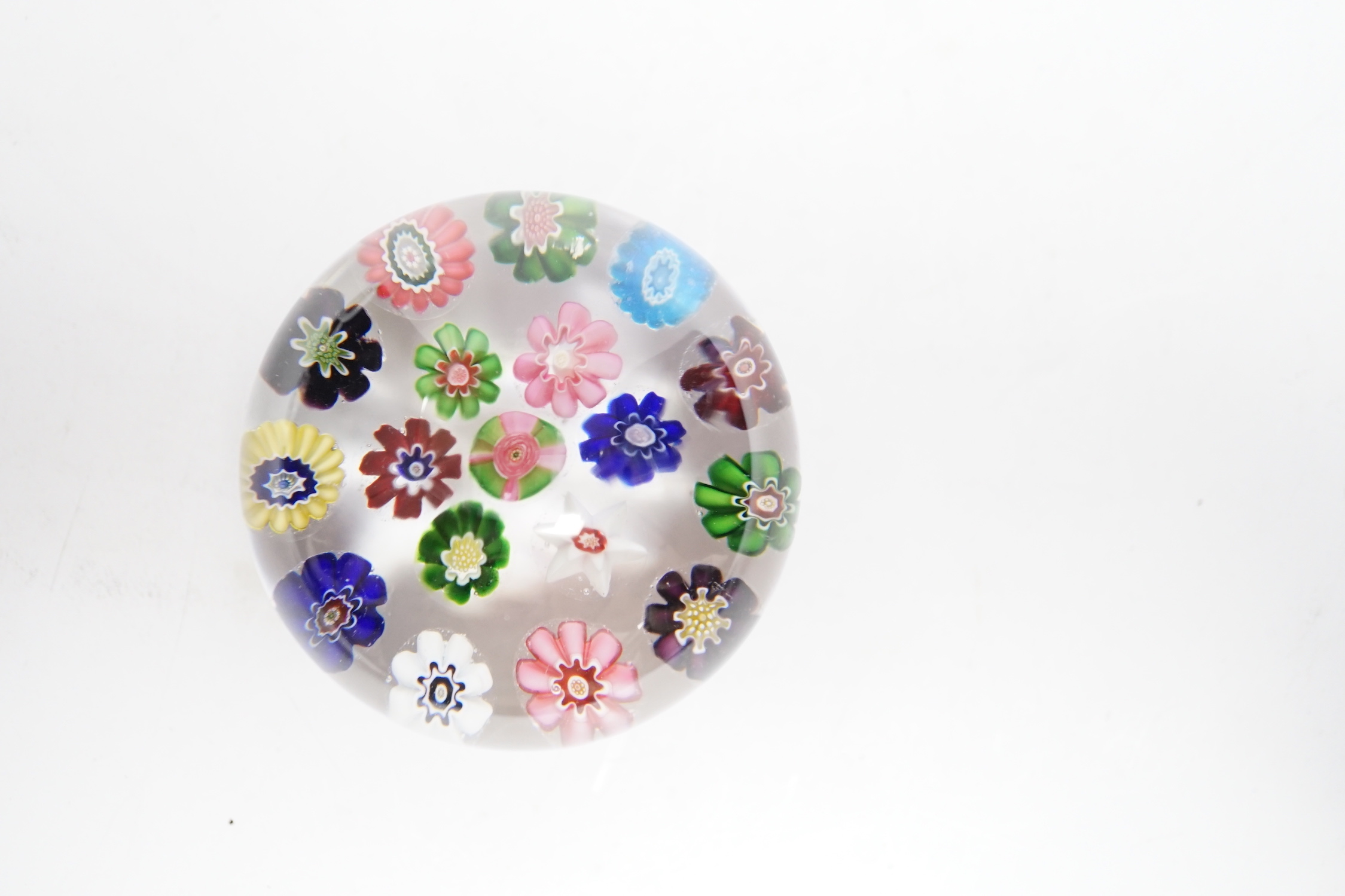 A Clichy glass spaced millefiori paperweight, 5.5cm